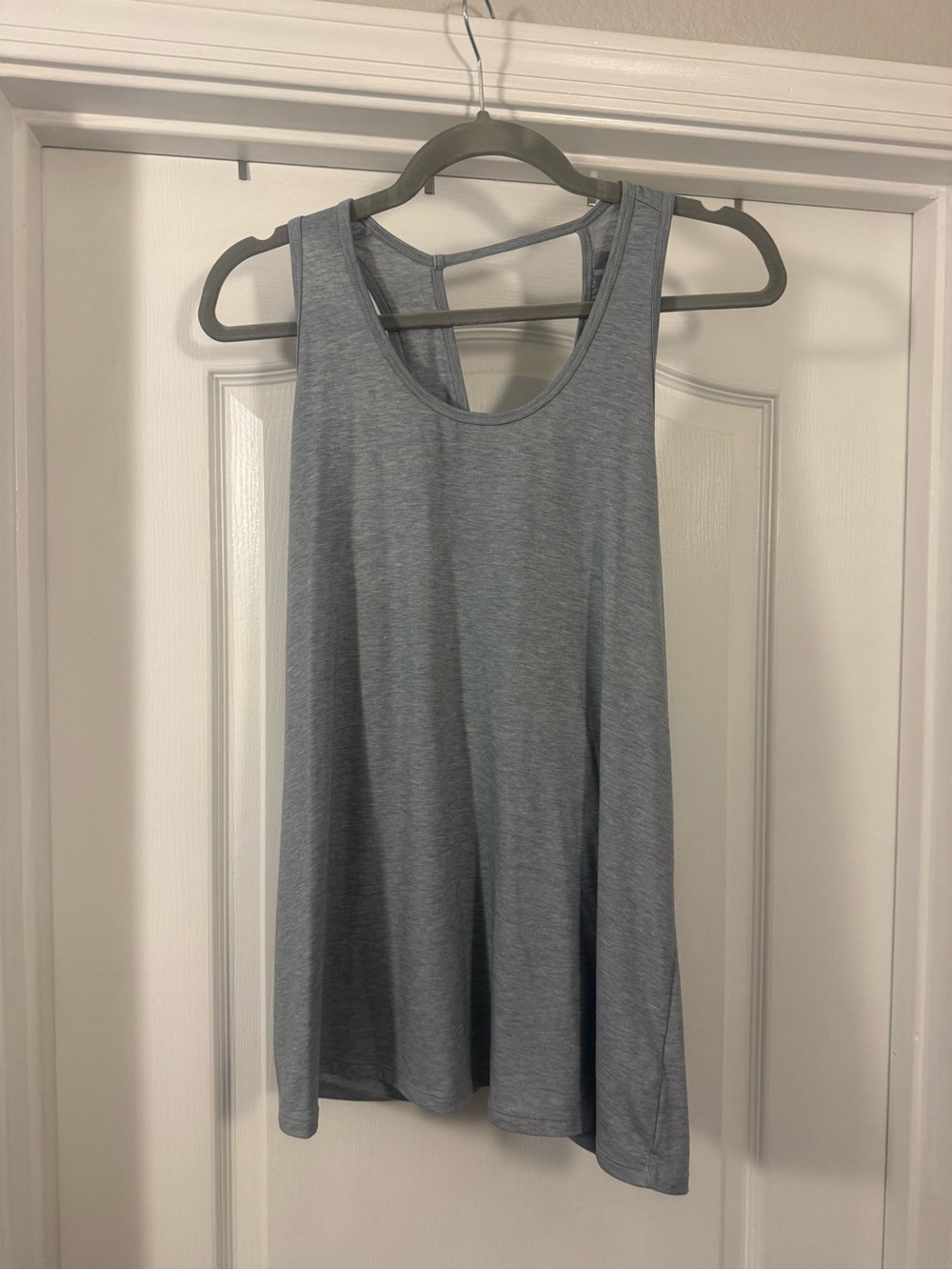 Athleta Light Blue/Grey Racerback Tie Back Tank